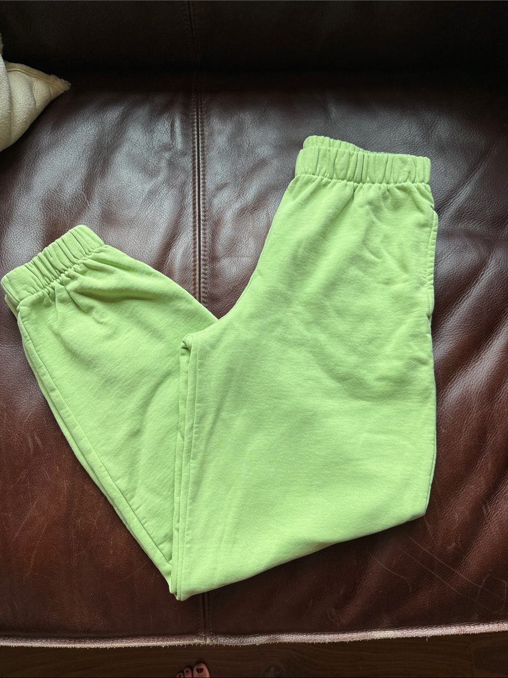 Brandy Melville Lime Green Cozy Joggers